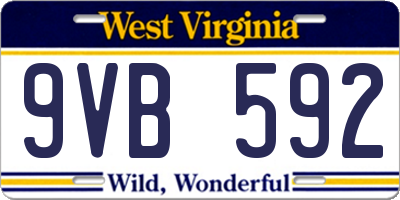WV license plate 9VB592