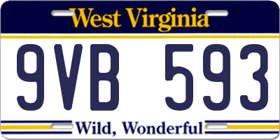WV license plate 9VB593