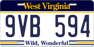 WV license plate 9VB594