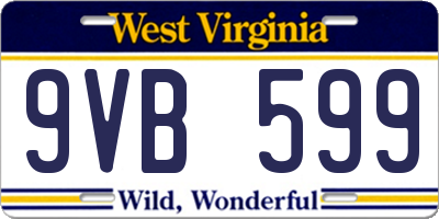 WV license plate 9VB599