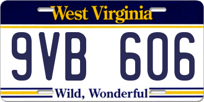 WV license plate 9VB606