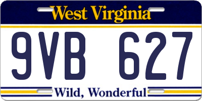 WV license plate 9VB627