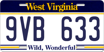 WV license plate 9VB633