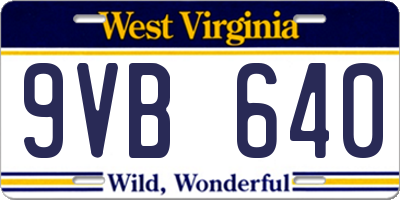 WV license plate 9VB640