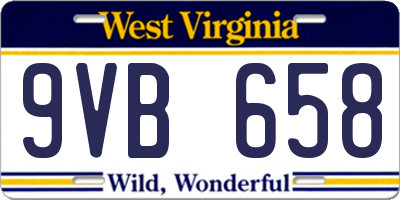 WV license plate 9VB658