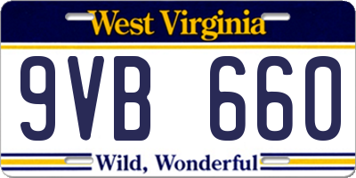 WV license plate 9VB660