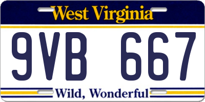 WV license plate 9VB667