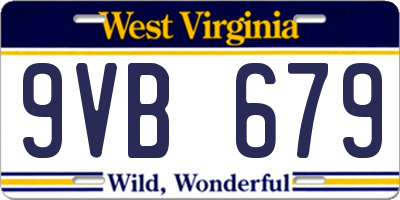 WV license plate 9VB679