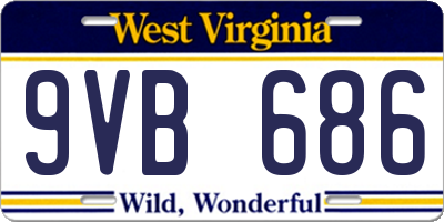 WV license plate 9VB686