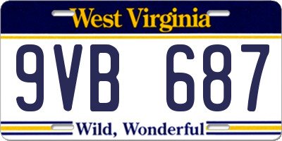 WV license plate 9VB687