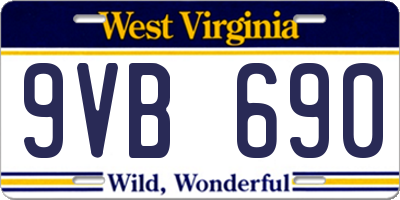 WV license plate 9VB690