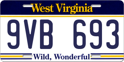 WV license plate 9VB693