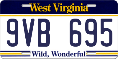 WV license plate 9VB695
