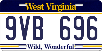 WV license plate 9VB696
