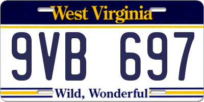 WV license plate 9VB697