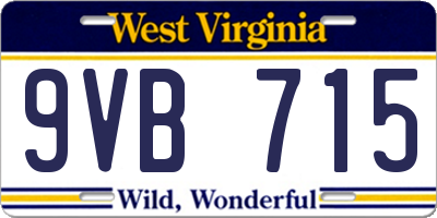 WV license plate 9VB715