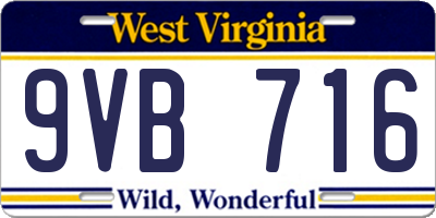 WV license plate 9VB716