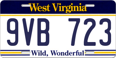 WV license plate 9VB723