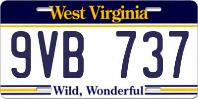 WV license plate 9VB737
