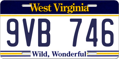 WV license plate 9VB746