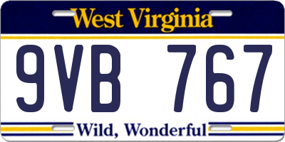WV license plate 9VB767