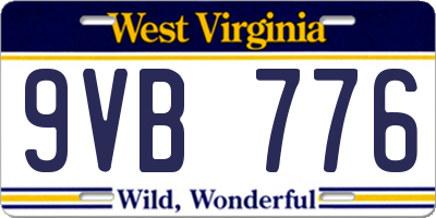WV license plate 9VB776
