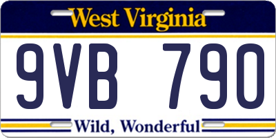 WV license plate 9VB790