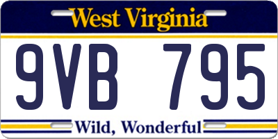 WV license plate 9VB795