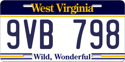 WV license plate 9VB798