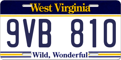 WV license plate 9VB810