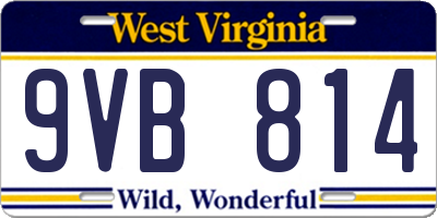 WV license plate 9VB814