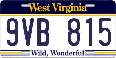 WV license plate 9VB815