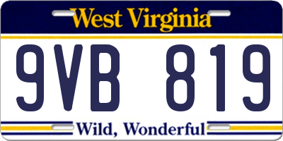 WV license plate 9VB819