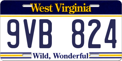WV license plate 9VB824