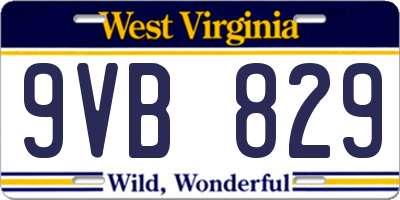 WV license plate 9VB829