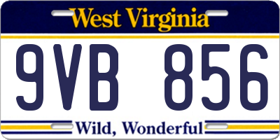 WV license plate 9VB856