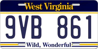 WV license plate 9VB861