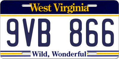 WV license plate 9VB866