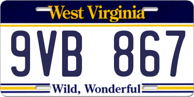 WV license plate 9VB867