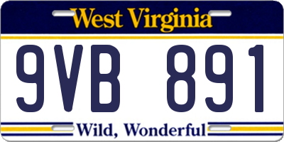 WV license plate 9VB891