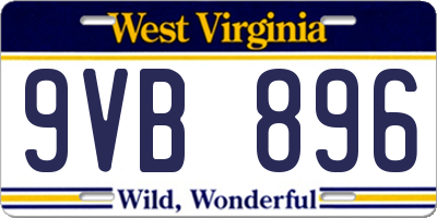 WV license plate 9VB896