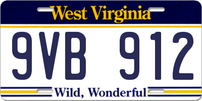 WV license plate 9VB912