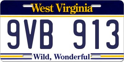 WV license plate 9VB913