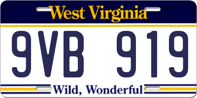 WV license plate 9VB919