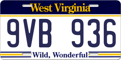 WV license plate 9VB936