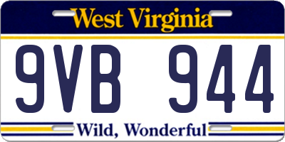 WV license plate 9VB944
