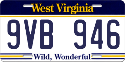WV license plate 9VB946