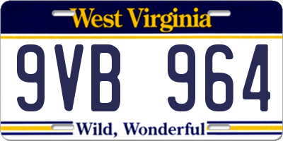 WV license plate 9VB964