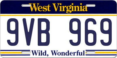 WV license plate 9VB969