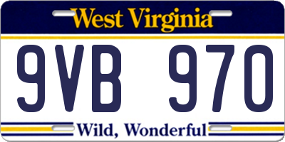 WV license plate 9VB970